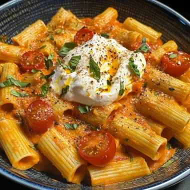 Spicy burrata rigatoni