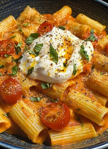 Spicy burrata rigatoni