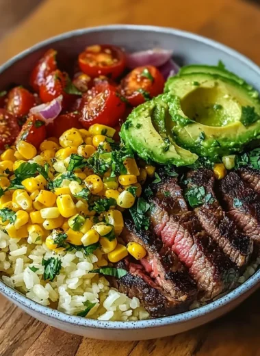 Steak Avocado Corn Bowl