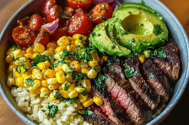 Steak Avocado Corn Bowl