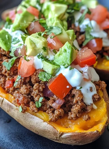 Taco Stuffed Sweet Potatoes