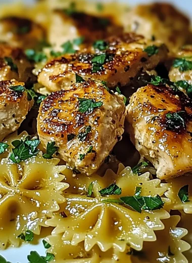Ultimate Garlic Butter Bowtie Chicken