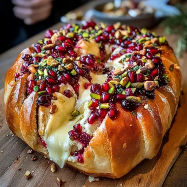 Blooming Sourdough Crown with Melted Brie, Cranberry & Pomegranate Jewels