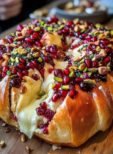 Blooming Sourdough Crown with Melted Brie, Cranberry & Pomegranate Jewels