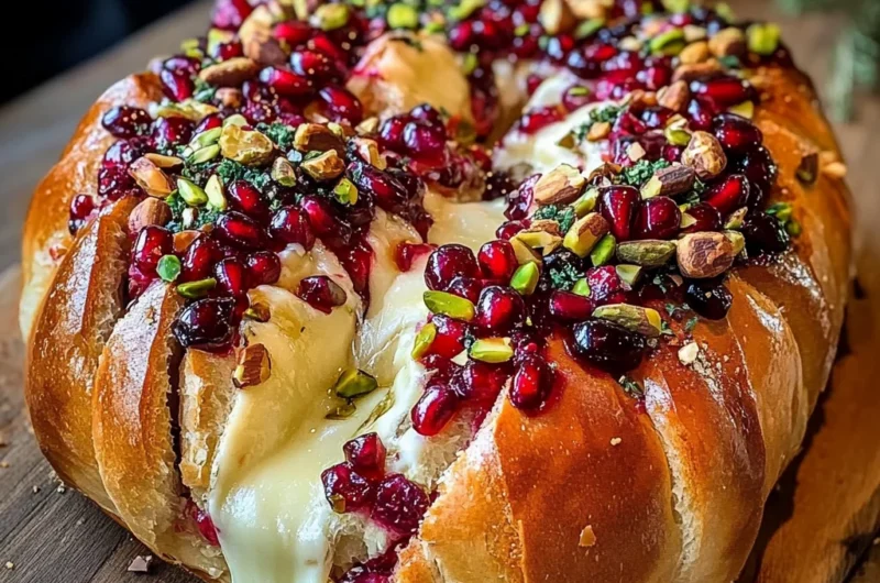 Blooming Sourdough Crown with Melted Brie, Cranberry & Pomegranate Jewels