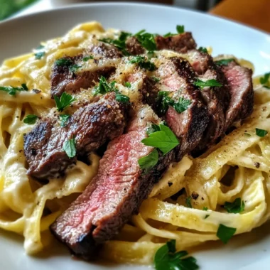 Bold Garlic Parmesan Steak Pasta