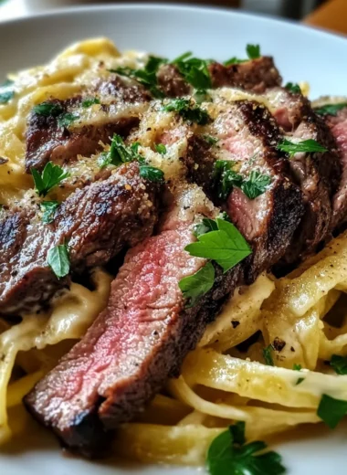 Bold Garlic Parmesan Steak Pasta
