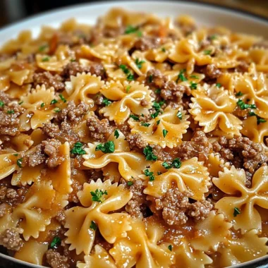 Bowtie Pasta with Ground Beef