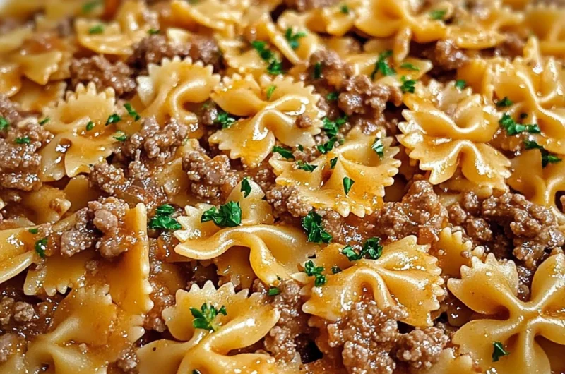 Bowtie Pasta with Ground Beef