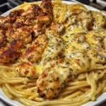 Cheesy Herb Chicken Spaghetti in Velvety Alfredo Sauce