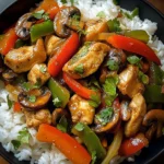 Colorful Chicken Stir-Fry with Veggies & Rice