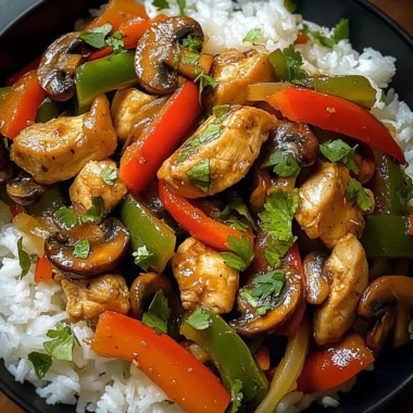 Colorful Chicken Stir-Fry with Veggies & Rice