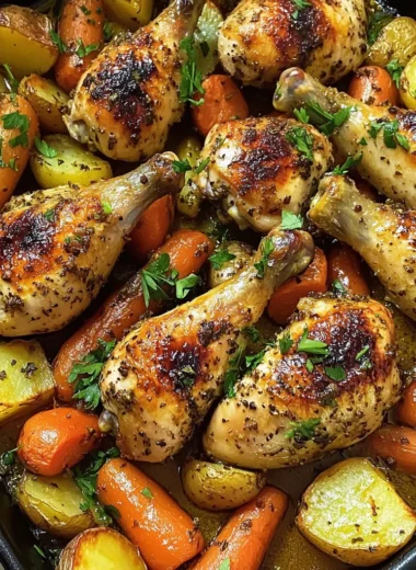Crazy Good Herb-Roasted Chicken Drumsticks & Veggie Bake