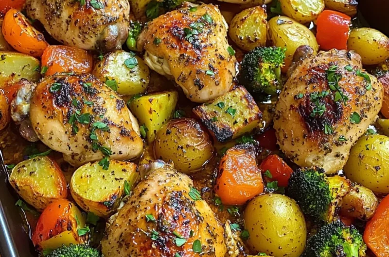 Crazy Good Herb-Roasted Chicken & Veggie Tray Bake