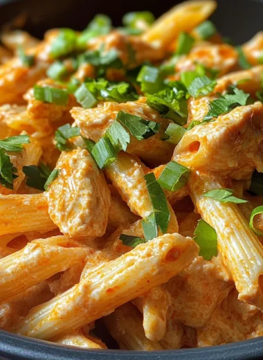 Creamy Bold Buffalo Parmesan Chicken Penne