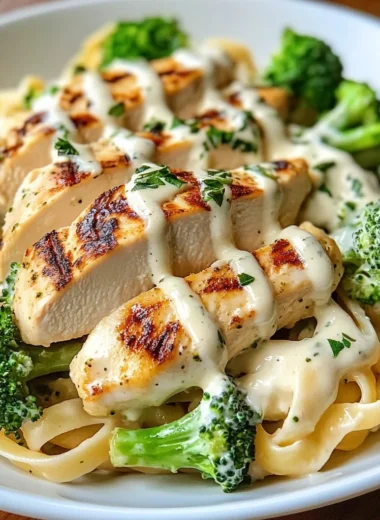 Creamy Chicken Alfredo Pasta with Broccoli