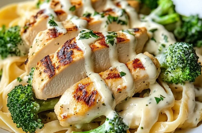 Creamy Chicken Alfredo Pasta with Broccoli