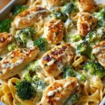 Creamy Chicken Broccoli Alfredo Bake