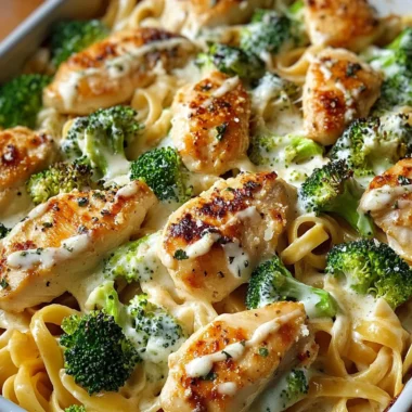Creamy Chicken Broccoli Alfredo Bake