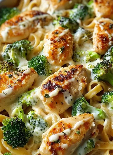 Creamy Chicken Broccoli Alfredo Bake