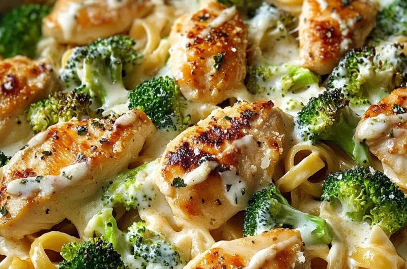 Creamy Chicken Broccoli Alfredo Bake