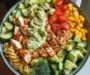 Creamy Chicken Pasta Bowl with Avocado, Veggies & Herb Sauce