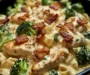 Creamy Garlic Butter Alfredo with Chicken, Bacon & Broccoli