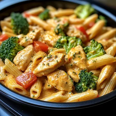 Creamy Garlic Paprika Chicken Pasta with Broccoli & Peppers