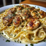 Creamy Garlic Parmesan Chicken Linguine with Mozzarella Garlic Sauce
