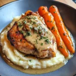 Creamy Herb Chicken with Mashed Potatoes & Glazed Carrots