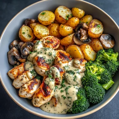 Creamy Herb Gnocchi Bowl with Chicken, Roasted Potatoes & Veggies