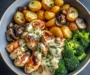 Creamy Herb Gnocchi Bowl with Chicken, Roasted Potatoes & Veggies