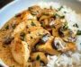 Creamy Mushroom Chicken & Fluffy Rice Bowl