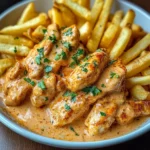 Creamy Paprika Chicken with Golden Fries