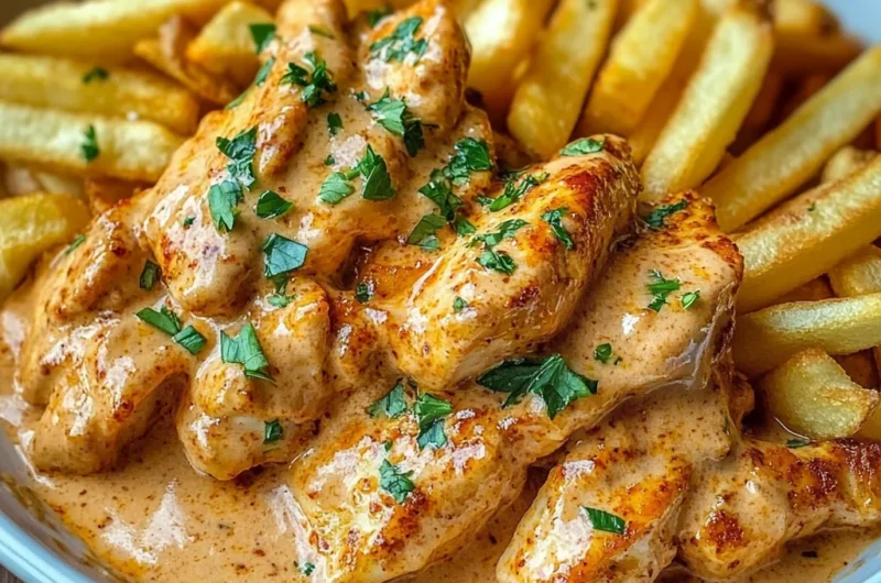 Creamy Paprika Chicken with Golden Fries