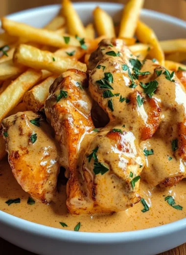 Creamy Paprika Chicken with Golden Fries A Bold Comfort Classic