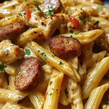 Creamy Pepper Jack Cajun Chicken And Sausage Pasta