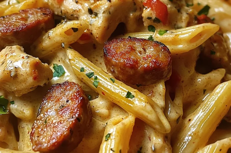 Creamy Pepper Jack Cajun Chicken And Sausage Pasta