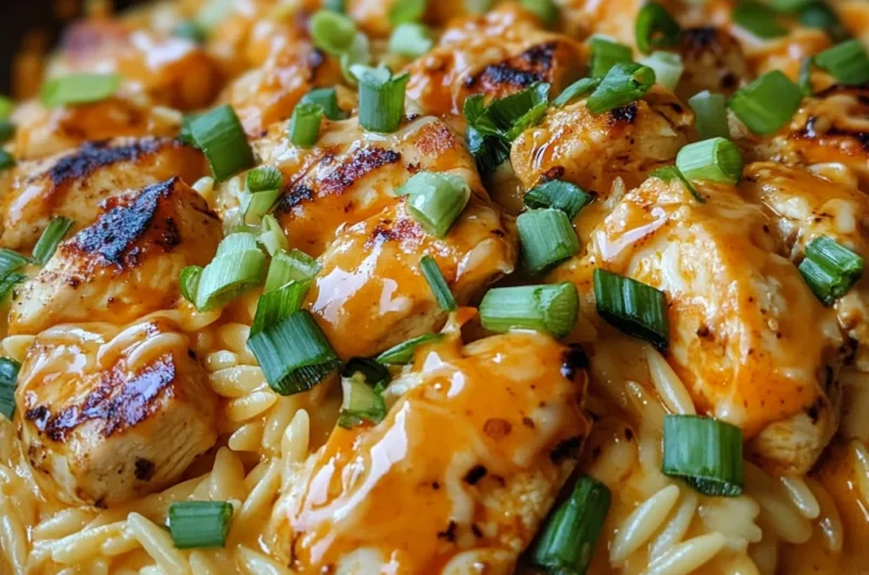Creamy Smoky Buffalo White Cheddar Chicken Orzo