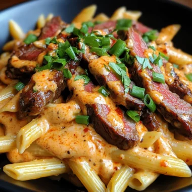 Creamy Smoky Cajun Buffalo Pepper Jack Steak Penne