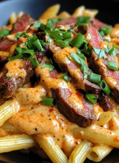 Creamy Smoky Cajun Buffalo Pepper Jack Steak Penne
