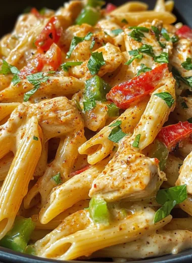 Creamy Spicy Ranch Pepper Jack Cajun Chicken Penne
