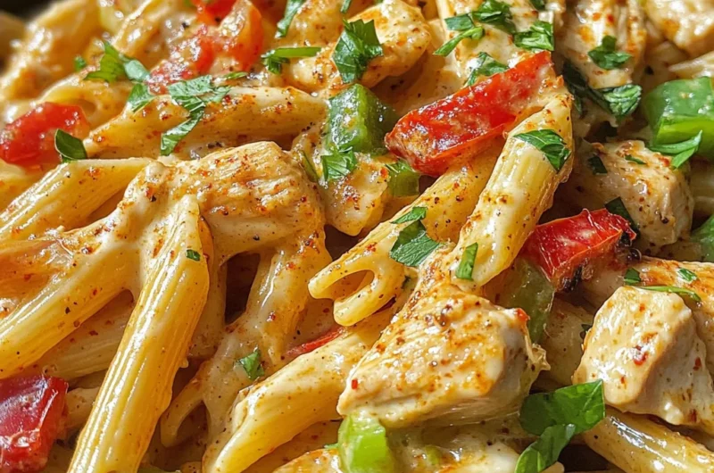 Creamy Spicy Ranch Pepper Jack Cajun Chicken Penne