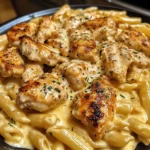 Creamy Three-Cheese Garlic Butter Chicken Penne Pasta