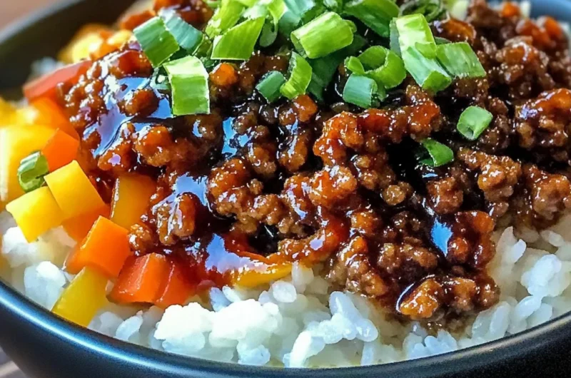 Crispy Honey Garlic Ground Beef Rice Bowl for Cozy Nights