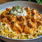 Epic Creamy Paprika Chicken with Egg Noodles & Herbed Sour Cream