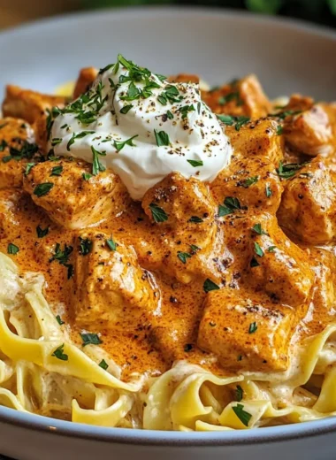 Epic Creamy Paprika Chicken with Egg Noodles & Herbed Sour Cream