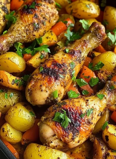 Epic Oven-Baked Chicken Drumsticks with Rustic Veggie Medley