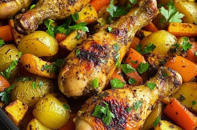 Epic Oven-Baked Chicken Drumsticks with Rustic Veggie Medley