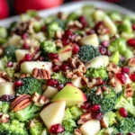 Festive Broccoli Salad with Honeycrisp Apples, Cranberries, Pecans & Pomegranate Jewels